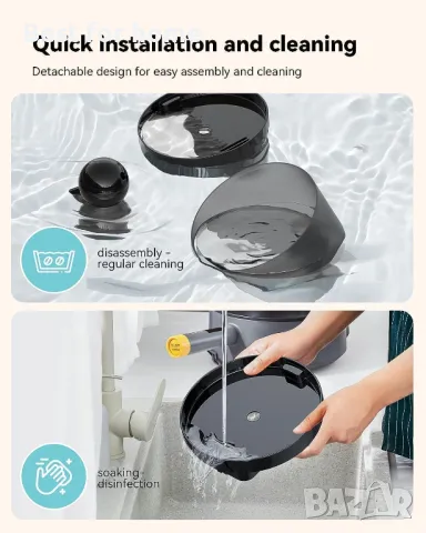 Котешки фонтан за пиене на вода с LED светлина, снимка 8 - За котки - 49530237