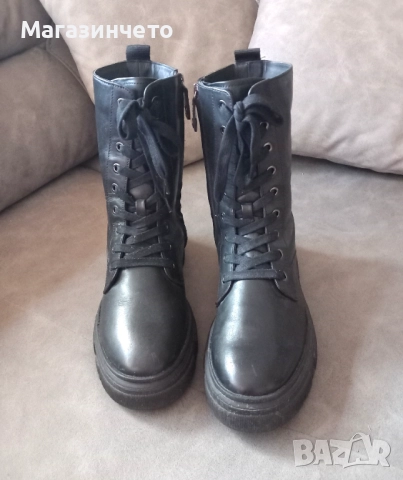 Нови дамски боти GEOX Isotte E, черни, естествена кожа, № 39, снимка 3 - Дамски боти - 52455560