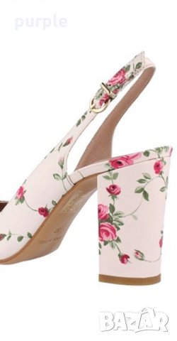 Обувки в бежово от естествена кожа с флорален принт от Roberto Botella, снимка 5 - Дамски обувки на ток - 28404062