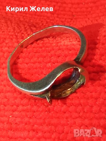 Стар сребърен пръстен сребро 925 Англия ръчна изработка с гнездо за вграждане на скъпоц. камък 25996