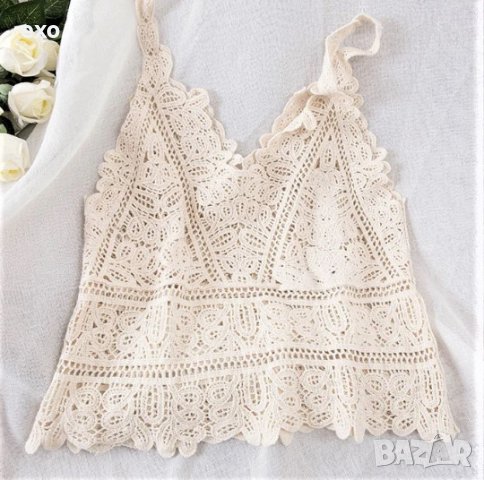 Дантелен топ, Памучен топ дантела, Бял топ дантела, Син топ дантела, снимка 4 - Корсети, бюстиета, топове - 42991694