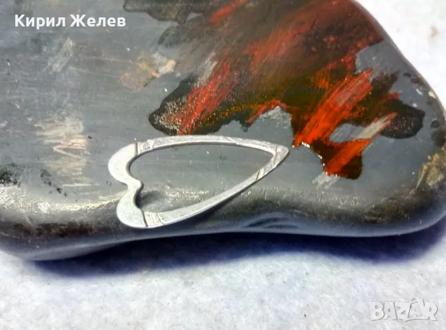 СТАР СТИЛНО ОРНАМЕНТИРАН НЕЖЕН СРЕБЪРЕН ПЕНДАНТ СЪРЧИЦЕ СРЕБРО ВИСОКА ПРОБА с БЯЛА ПОЗЛАТА 49487, снимка 4 - Антикварни и старинни предмети - 49682718