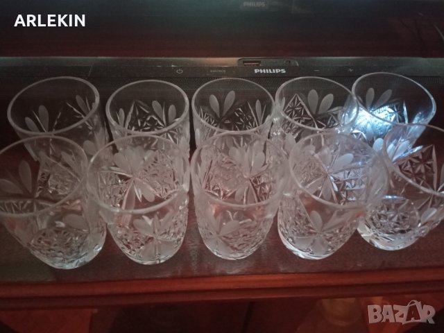 Руски Кристални Чаши от 80 години, снимка 1 - Чаши - 35188481