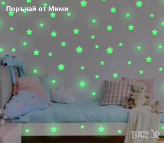 Светещи фигурки за стена – звезди и луни в цветен микс, снимка 3 - Други стоки за дома - 52208854