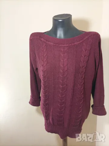 Пуловер бордо, снимка 2 - Блузи с дълъг ръкав и пуловери - 48296179