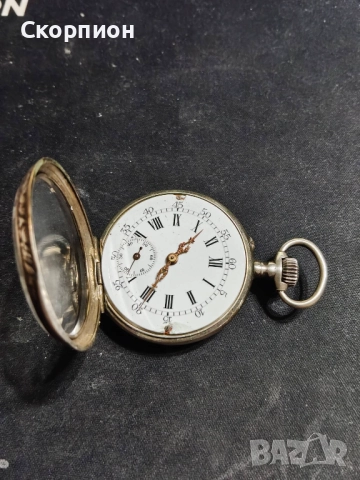 Швейцарски СРЕБЪРЕН джобен часовник 1901г.  - 10 РУБИНА -  ПРОМОЦИЯ, снимка 14 - Джобни - 48366714