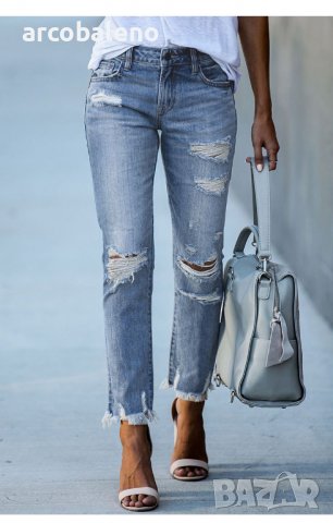 Дамски накъсани изпрани протрити дънки, 3цвята , снимка 4 - Дънки - 39459978