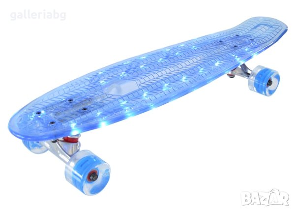 Светещ ЛЕД детски скейтборд - LED, Пениборд - Penny Board, снимка 3 - Скейтборд, ховърборд, уейвборд - 38089361