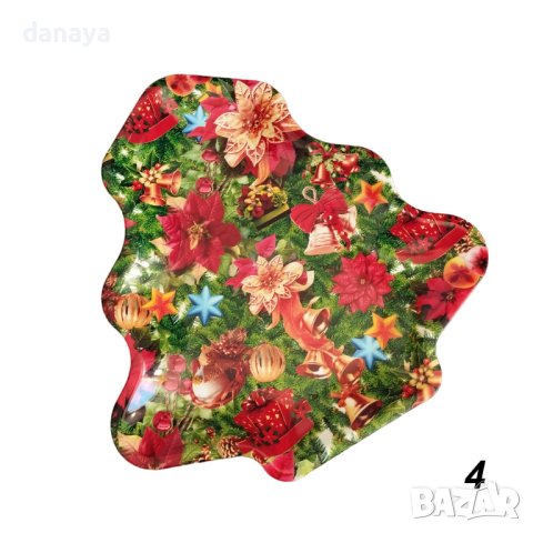 4033 Коледен поднос за сервиране Елха, снимка 4 - Съдове за готвене - 42974565