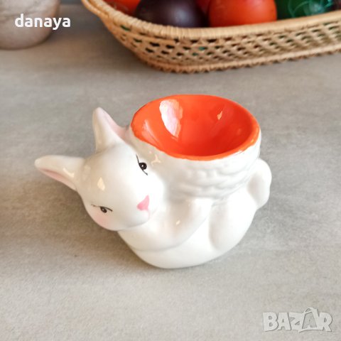 3664 Керамична поставка за великденско яйце Зайче, снимка 4 - Декорация за дома - 40363822