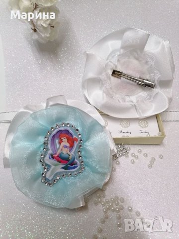 Ариел малката русалка. В нежно синьо и  бяло! , снимка 4 - Шноли, диадеми, ленти - 32375063