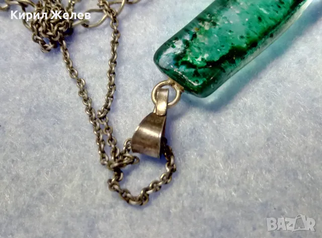 АРТ МЕДАЛЬОН ВЕНЕЦИАНСКО СТЪКЛО МУРАНО с СРЕБРО 925 и СРЕБЪРНА ВЕРИЖКА с ПОСРЕБРЕНА ЗАКОПЧАЛКА 49784, снимка 10 - Колиета, медальони, синджири - 50416501