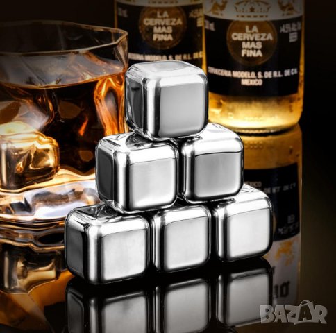 Food-Grade 304 SS Stainless Steel Whisky Stones Метални Ледчета Уиски Ракия Вино Коктейли Сок Бира, снимка 11 - Форми - 37390062