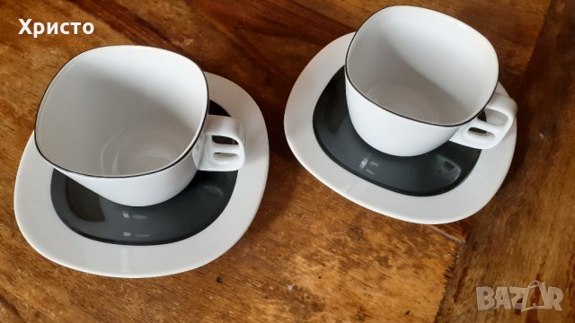 сервиз за чай и кафе Чешки порцелан модел Кейко Keiko, сервиз 6 чаши с чинийки, снимка 3 - Сервизи - 34718011