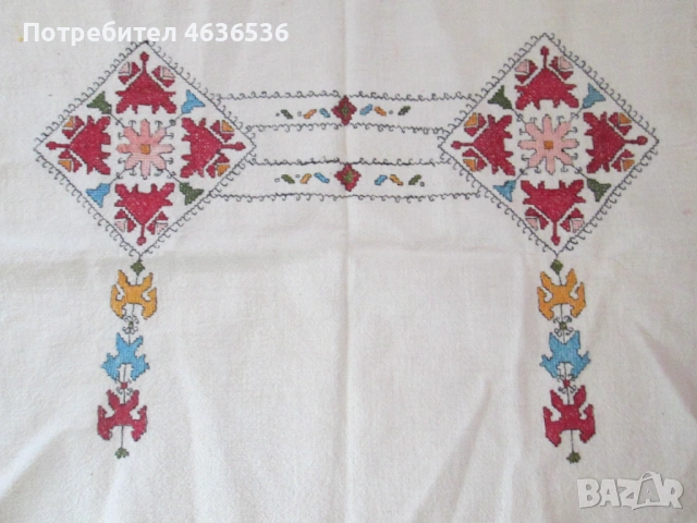 Мотив за възглавница , ръчно тъкан и бродиран, 47х39см., снимка 5 - Антикварни и старинни предмети - 53272398