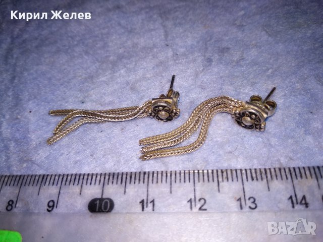 СТИЛНО РЕТРО ОРНАМЕНТИРАНИ АР НУВО СРЕБЪРНИ ОБЕЦИ СРЕБРО 925 МАЙСТОРСКА БИЖУТЕРСКА ИЗРАБОТКА 30782, снимка 9 - Обеци - 40552650