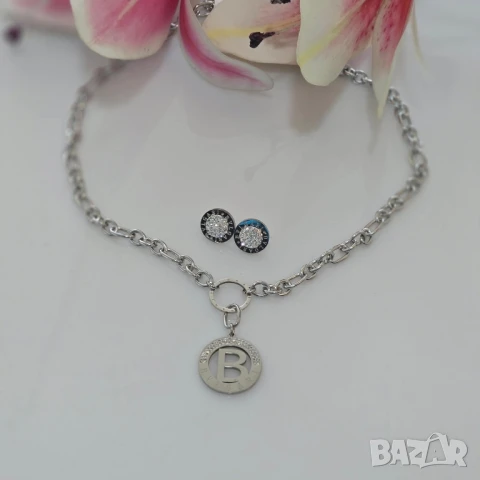 колие и обеци / гривна от медицинска стомана в кутия Bvlgari , снимка 4 - Колиета, медальони, синджири - 51147107