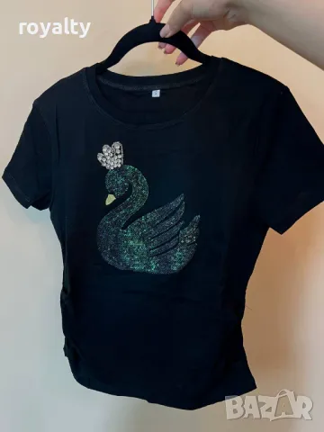 Тениска с лебед Различни цветове , снимка 3 - Тениски - 49328253