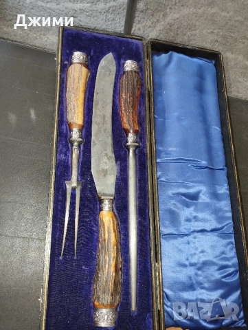 различни комплекти и ножове на солинген с рогови дръжки, снимка 7 - Антикварни и старинни предмети - 39225808