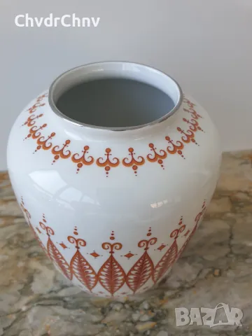 GDR Lippelsdorf 18см/ГДР стара немска порцеланова ваза, снимка 2 - Вази - 49029558