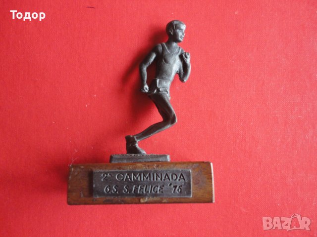 Стара Бронзова пластика фигура спортист