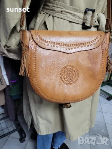 ръчно изработена чанта ЕСТЕСТВЕНА КОЖА!, снимка 7 - Чанти - 49481659