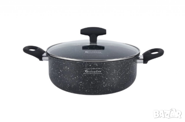 Тенджера Goldmann, Алуминий, Мрам. покр., Черен, снимка 5 - Други - 51947567