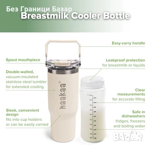 Нов Преносим охладител за кърма 900 мл + бутилка 300 мл, до 20 ч охлаждане, снимка 6 - Други - 51779539