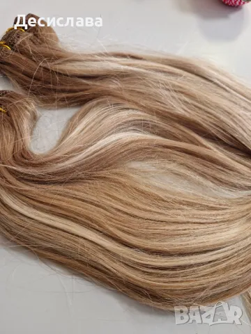 Естествена коса, плътен косъм, пътни крайща - 55 см, 100 грама., снимка 3 - Аксесоари за коса - 48844374