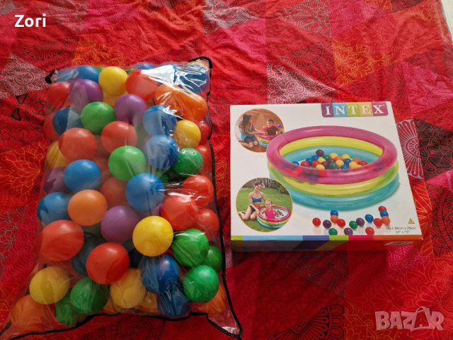 Детски надуваем басейн Intex + цветни топки, снимка 1 - Други - 43787742