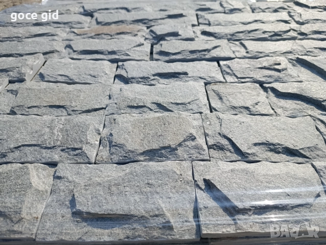 Кавалски сив гнайс – рязана облицовка „тухлички“, 3D релеф | Налично + доставка от производител, снимка 2 - Строителни материали - 52529843