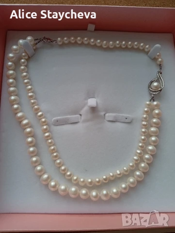 Swan pearls колие бели перли, снимка 5 - Колиета, медальони, синджири - 51040965