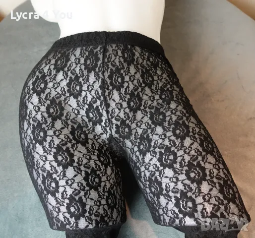 Calzedonia S/M черен дантелен чорапогащник с черен ръб по краката, снимка 8 - Бельо - 50382479
