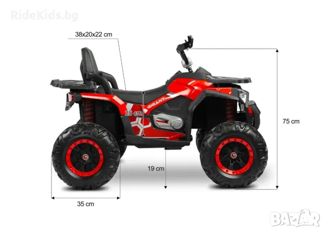 Детско ATV GIGANT син – 4x4, до 30 кг, с музика, снимка 15 - Детски велосипеди, триколки и коли - 49971846