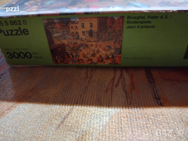 Пъзел "Children’s Games, Pieter Bruegel” Ravensburger 1978г. 3000 части, снимка 5 - Пъзели - 53608664