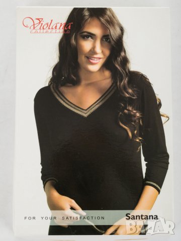 Черна дамска блуза с дълъг ръкав марка Violana , снимка 2 - Блузи с дълъг ръкав и пуловери - 32875747