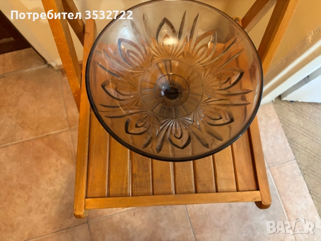 Стъклена фруктиера, снимка 2 - Антикварни и старинни предмети - 51466088