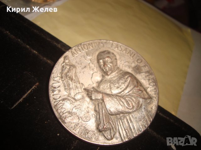 ПОСРЕБРЕН СТАР РИМОКАТОЛИЧЕСКИ ПЛАКЕТ ДВУСТРАНЕН ИКОНА 21727, снимка 10 - Антикварни и старинни предмети - 32552220