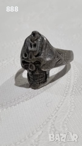 Пръстен " удължен демонски череп " , снимка 3 - Пръстени - 43275082