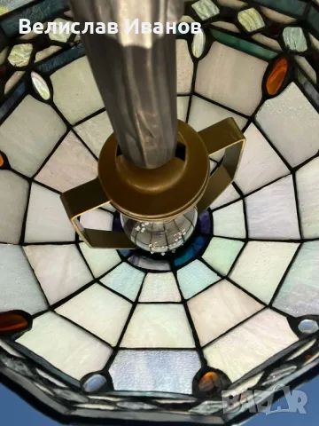 Винтидж лампа стил Tiffany в перфектно състояние., снимка 6 - Настолни лампи - 49971818