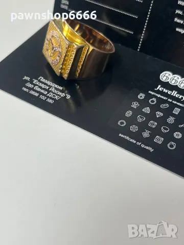 Мъжки златен пръстен 14К, снимка 3 - Пръстени - 50069548