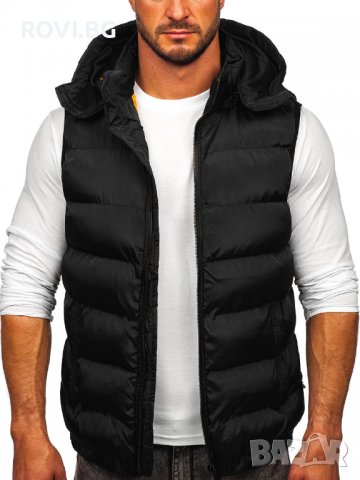 Мъжки елек с качулка – 3307 черен / тъмносин, снимка 1