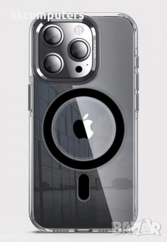 Калъф PVC Wlons Anti-Yellowing MagSafe / Черен - Прозрачен / за iPhone 17 Pro Max 6.9 Баркод : 31329