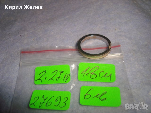 СТАРО ПОСРЕБРЕНО ЕМАЙЛИРАНО ФЕШЪН АРТ ПРЪСТЕНЧЕ ХАЛКА РЕТРО АРТ ПРЪСТЕН 27693, снимка 2 - Пръстени - 37442762