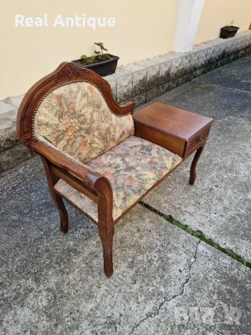 Прекрасна антикварна френска барокова салонна пейка , снимка 5 - Антикварни и старинни предмети - 50245117