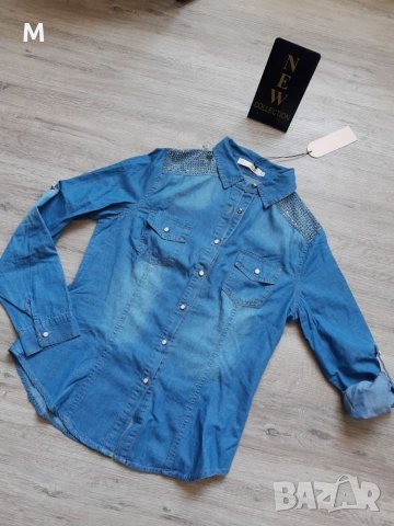 Нова дънкова риза с камъни на намаление, снимка 1