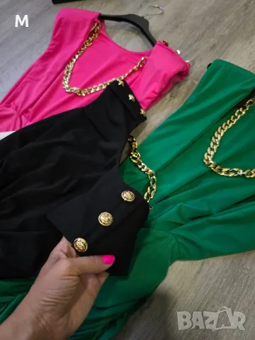 НОВА рокля с гол гръб в зелен чер циклама на намаление , снимка 6 - Рокли - 45879168