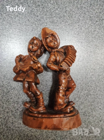 Винтидж восъчна фигурка "Музиканти", ръчно изработена, Германия