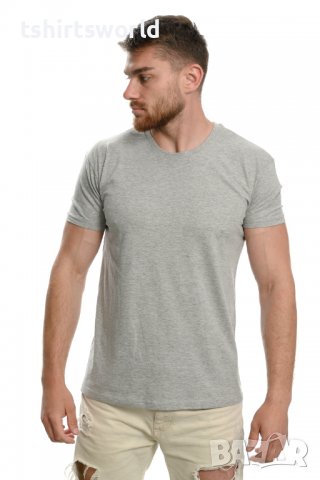 Нова мъжка изчистена тениска в сив цвят, снимка 3 - Тениски - 37670413