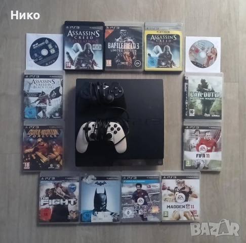 PS3 с игри и контролери 